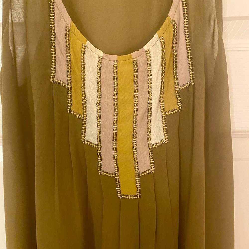 Urban Outfitters Detailed Olive Green Cami